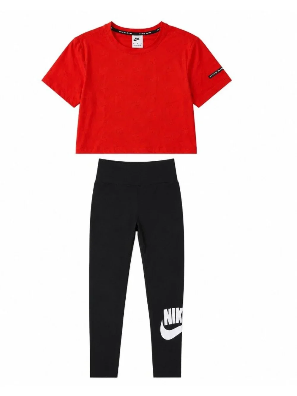 Women's Nike NSW Air Short-Sleeve Crop And Legging Set Meidium